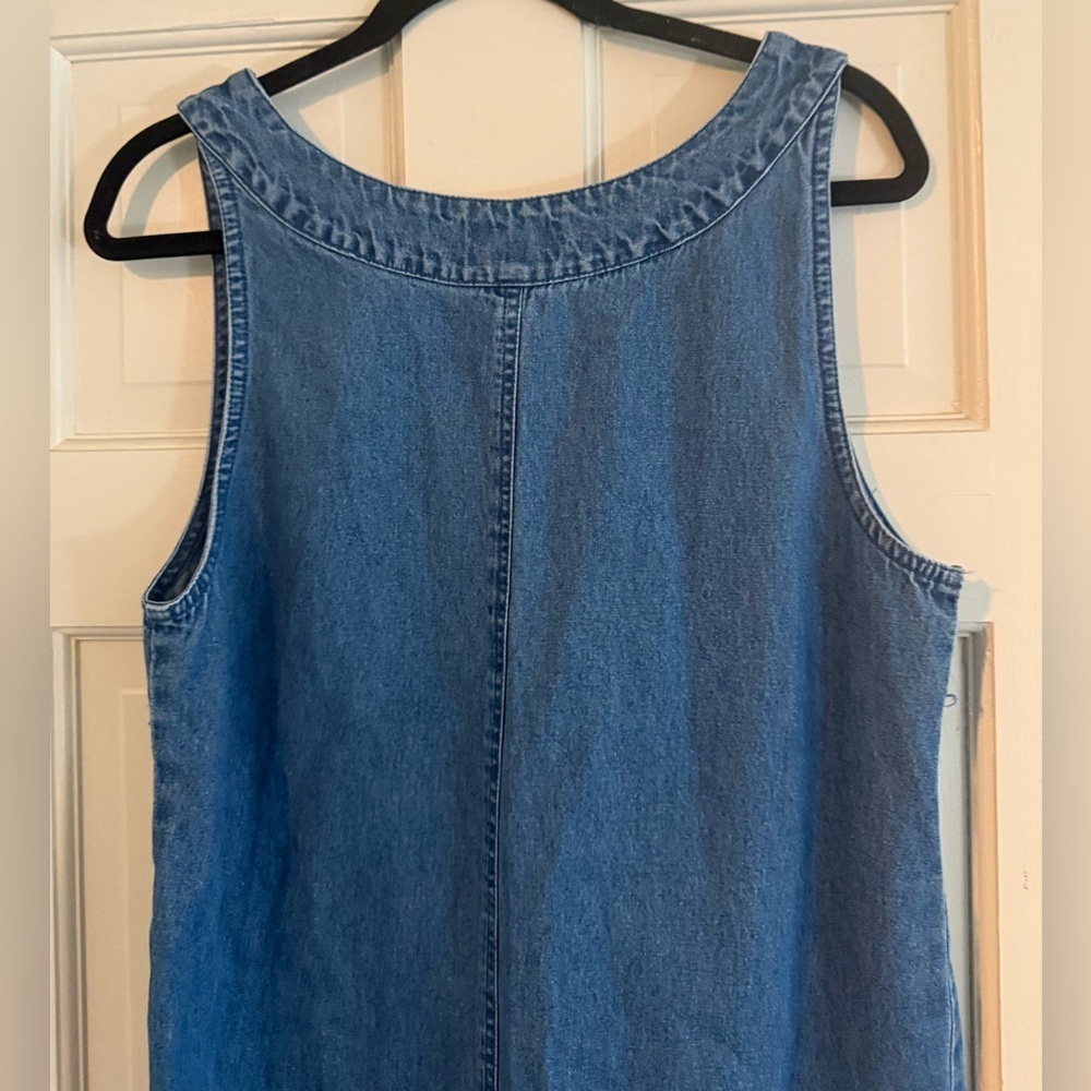 Agapo Vintage 90s Flower Blue Denim Dress, Size S - Picture 5 of 10